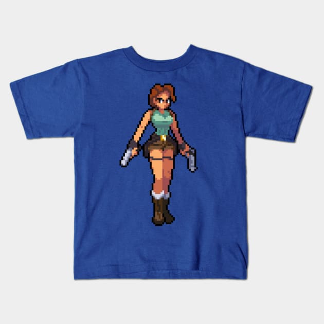 2D Treasure Hunter Kids T-Shirt by winsarcade